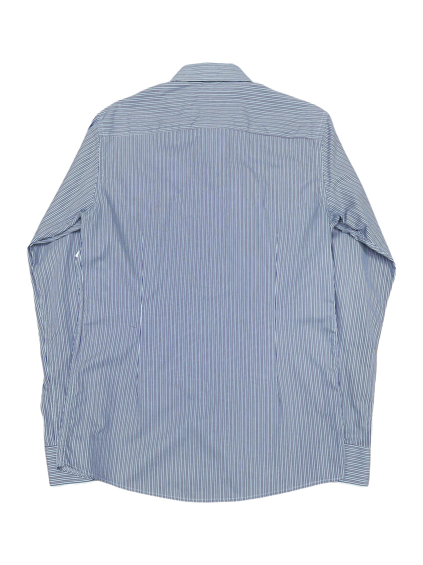 Eton Blue with Green Striped Shirt 16.5 - Large