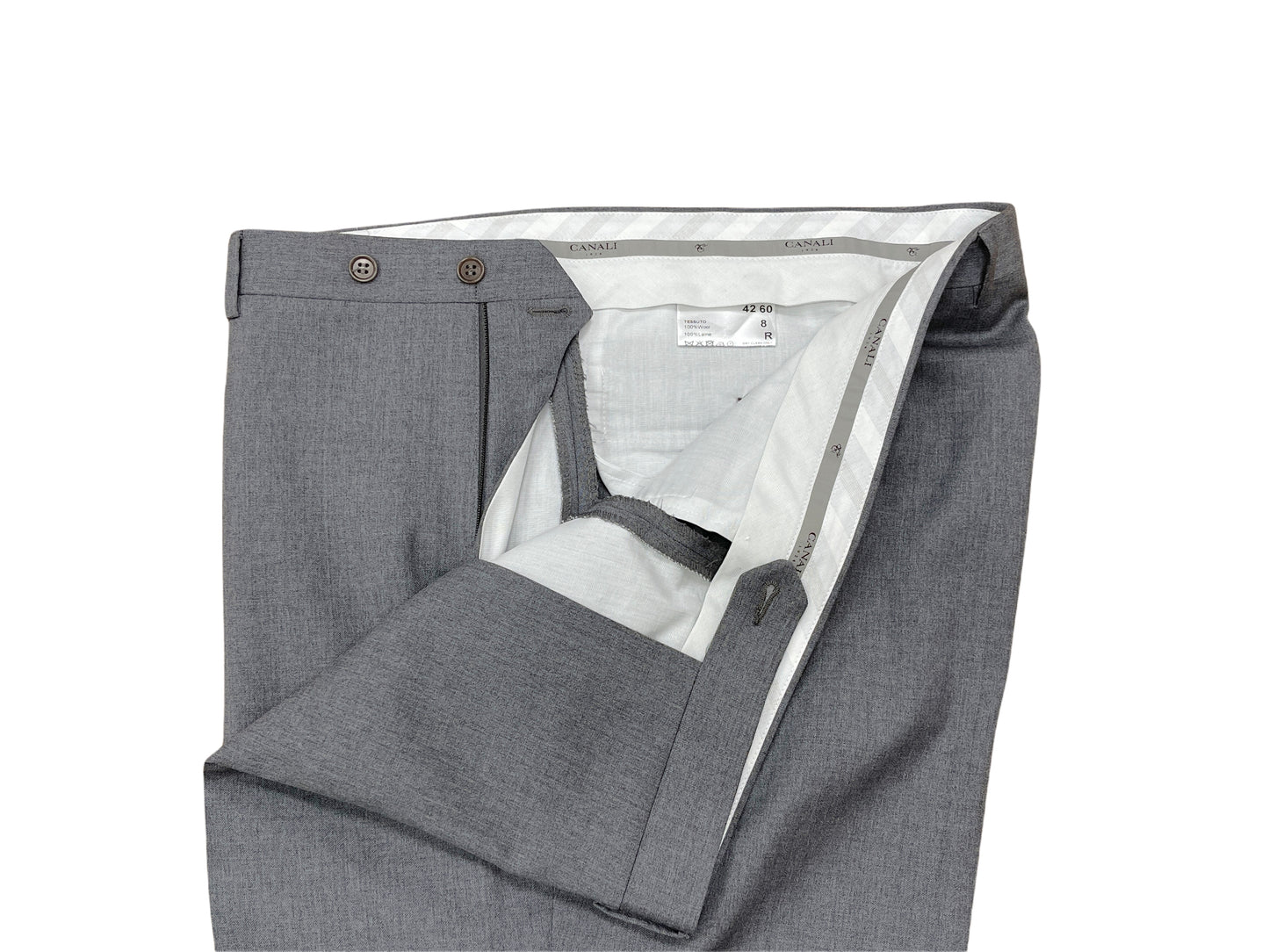Canali Grey Wool Dress Pant 41 x 33