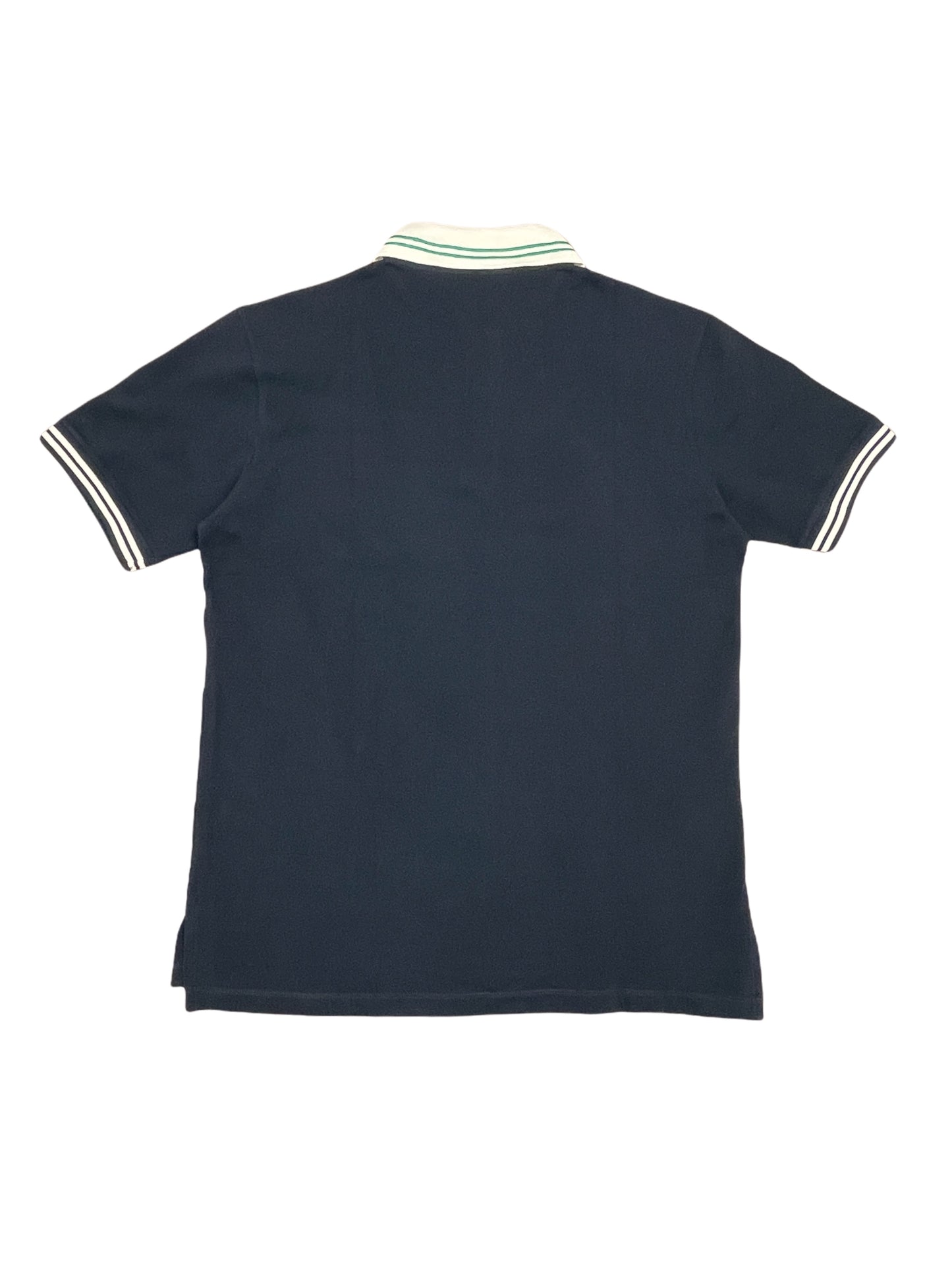 GUCCI Black & Cream Short Sleeve Polo Shirt - Large