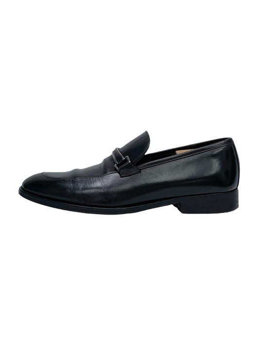 Ermenegildo Zegna Black Leather Penny Loafers 8 D US