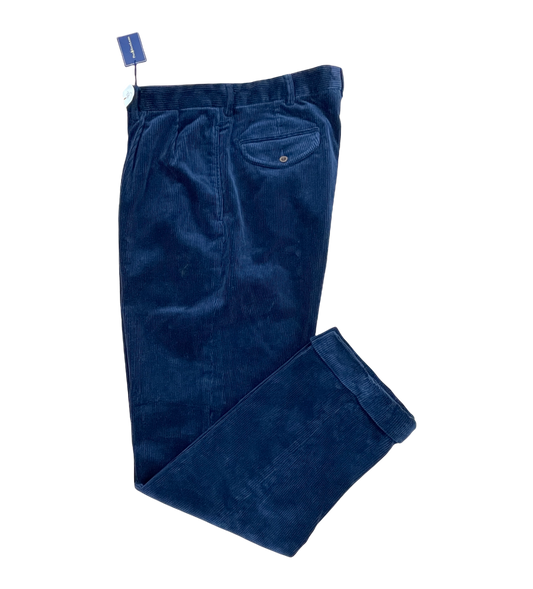 Polo Ralph Lauren Navy Blue Pleated Corduroy Pants 36 x 33