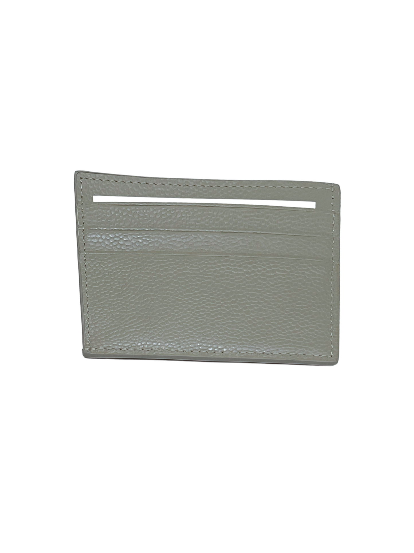Thom Browne Grey Leather Card Holder Wallet - Genuine Design luxury consignment Calgary, Alberta, Canada New and pre-owned clothing, shoes, accessories.