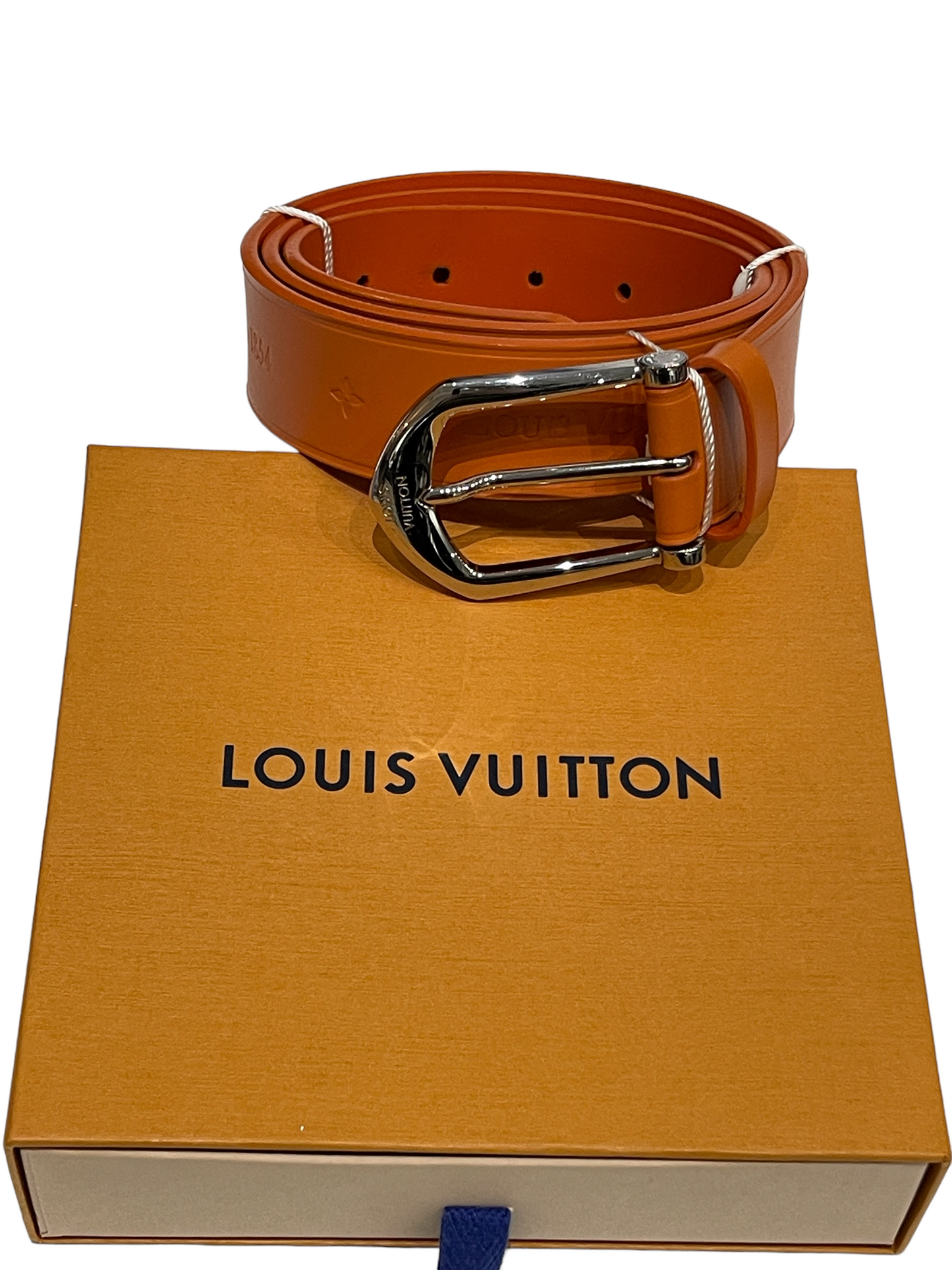 Leather belt Louis Vuitton Orange size 85 cm in Leather - 23220131