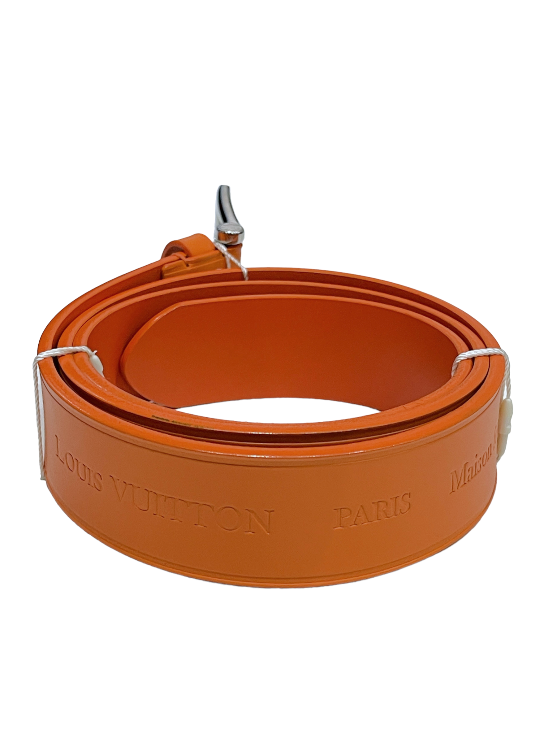 Louis Vuitton Orange Leather Belt Size 34 – Genuine Design Luxury  Consignment