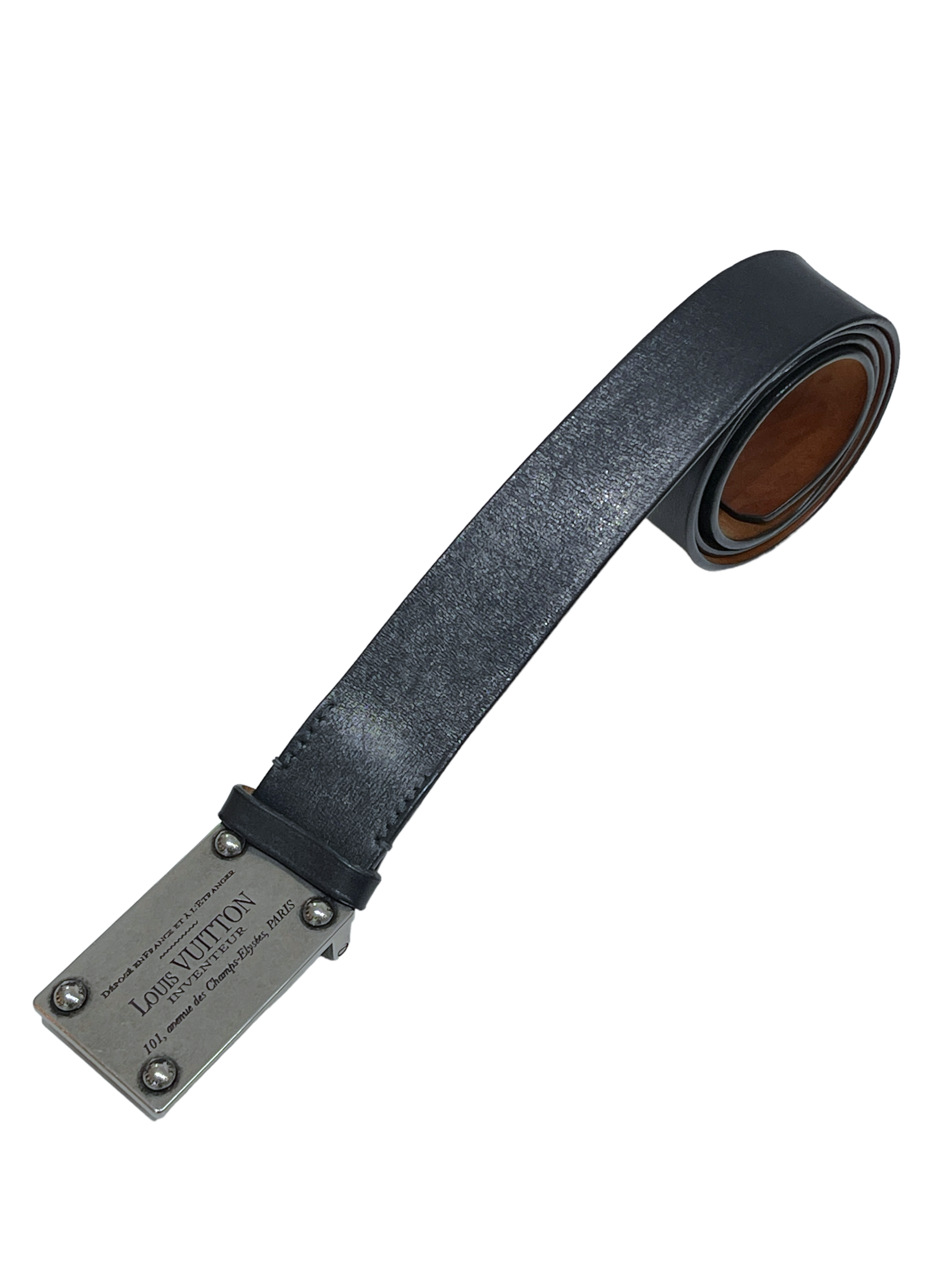 Louis Vuitton Vintage - Utah Inventeur Belt - Black Gold - Leather Belt -  Luxury High Quality