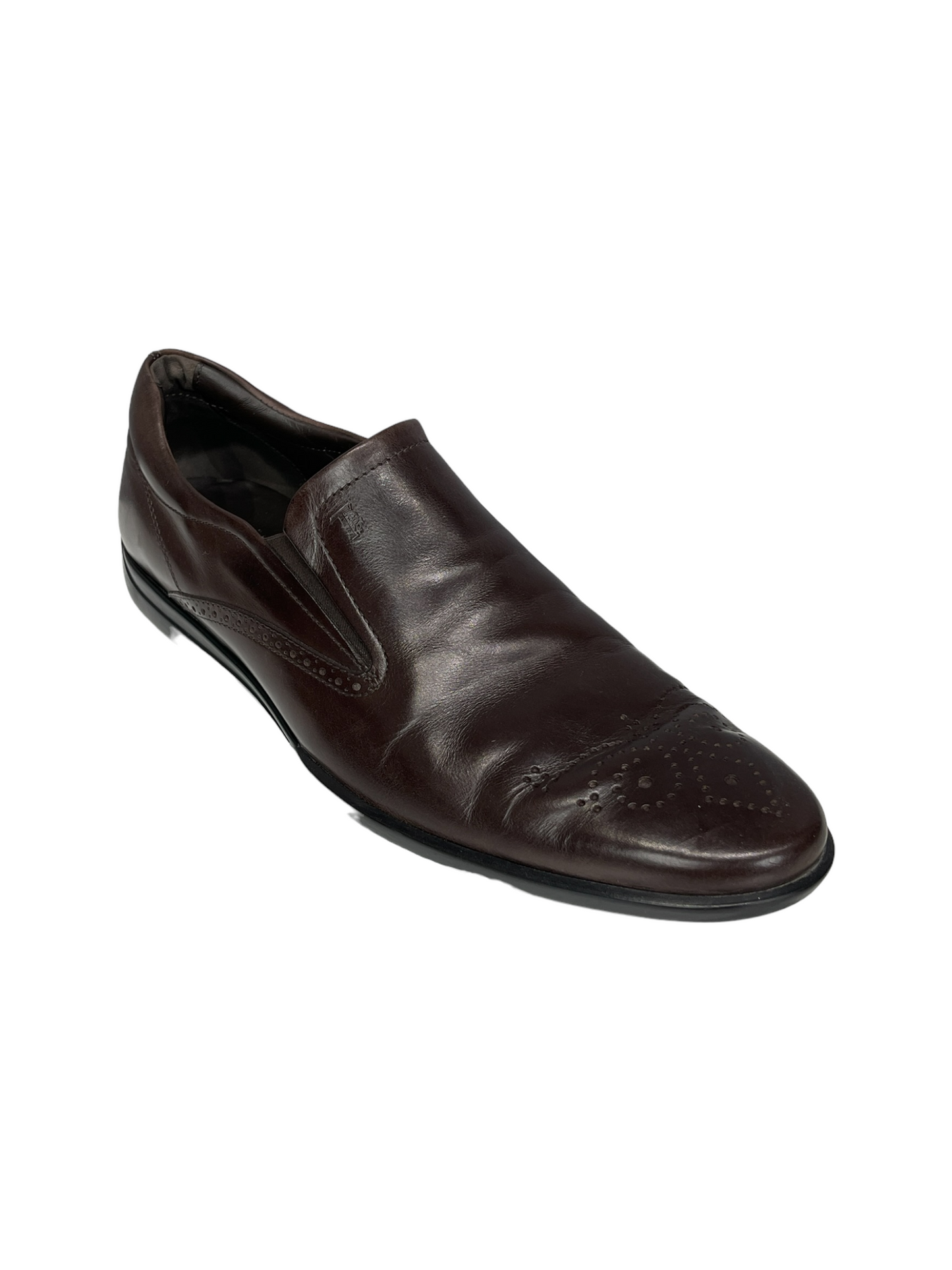 Tods Dark Brown Leather Slipper Loafer
