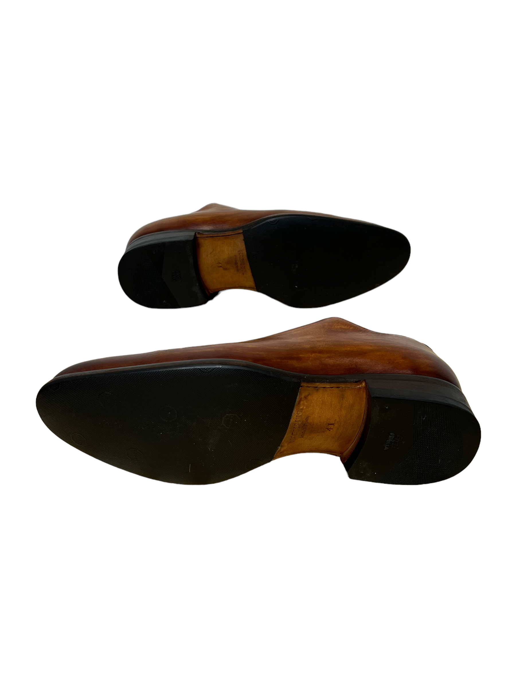 Magnanni Tan Leather Full Cut Oxford Dress Shoes