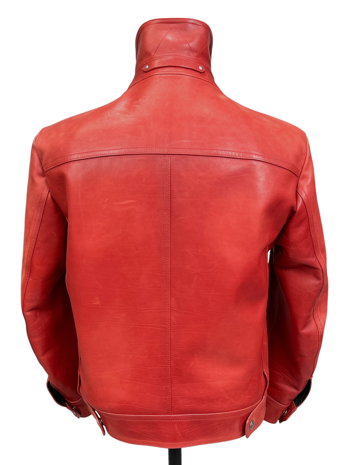 Tom Ford Red Embossed Calfskin Leather Trucker Jacket 40R / 50R — Genuine Design Luxury Consignment Calgary, Alberta, Canada New and Pre-Owned Clothing, Shoes, Accessories.