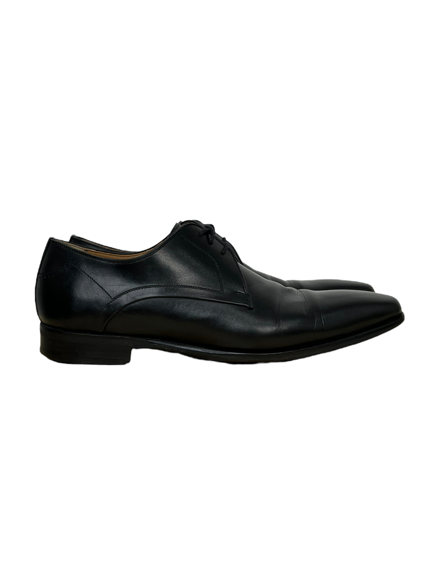 Magnanni Black Leather Derby Dress Shoes - Genuine Design Luxury Consignment for Men. New & Pre-Owned Clothing, Shoes, & Accessories. Calgary, Canada