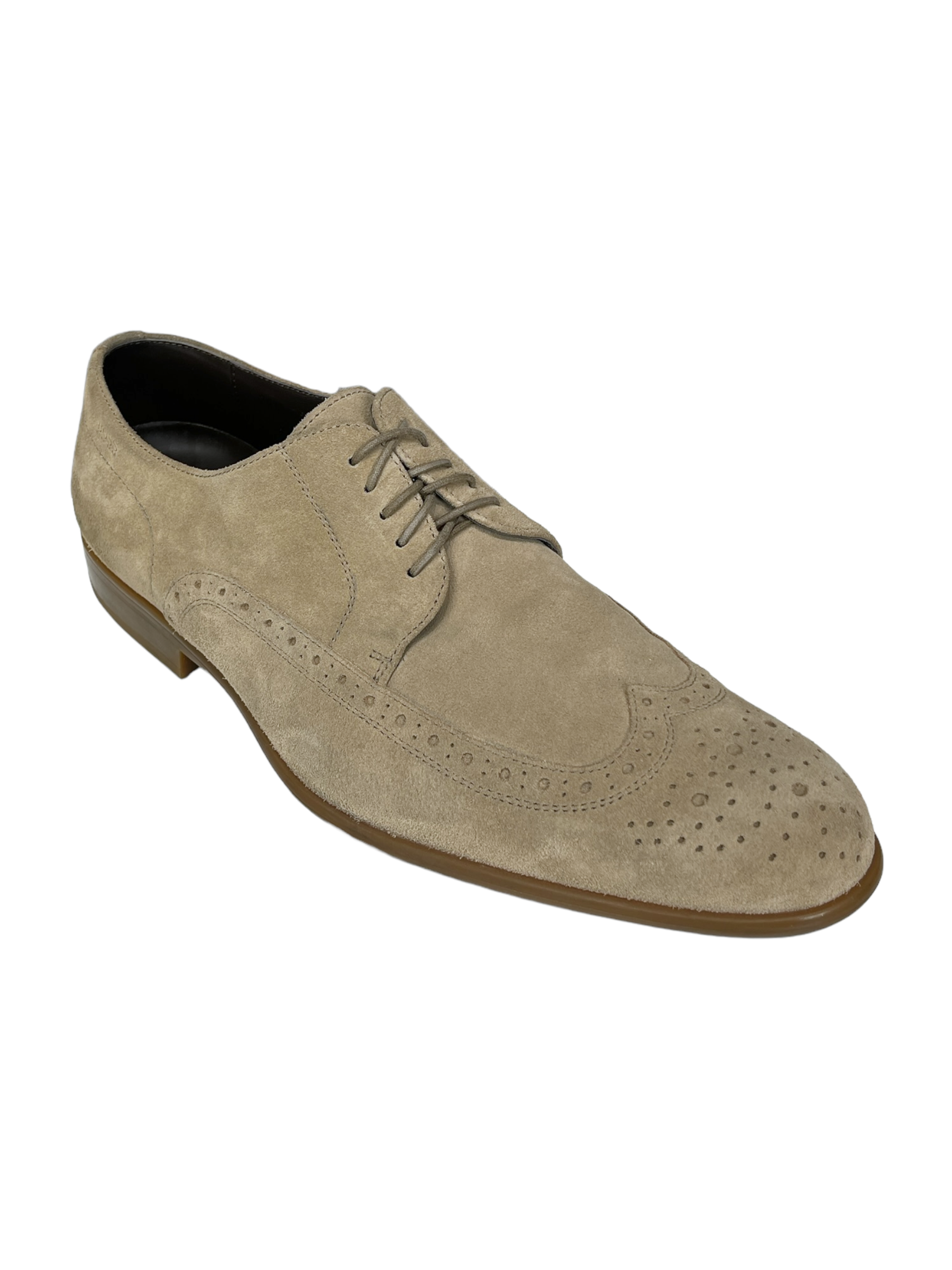 Hugo boss brown suede shoes sales