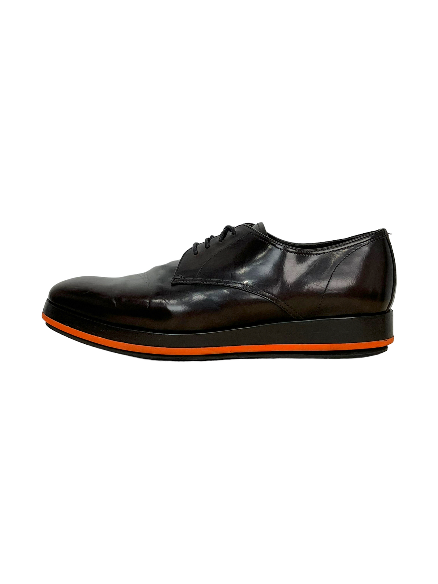 Prada Dark Brown Derby Dress Shoe - Genuine Design Luxury Consignment for Men. New & Pre-Owned Clothing, Shoes, & Accessories. Calgary, Canada