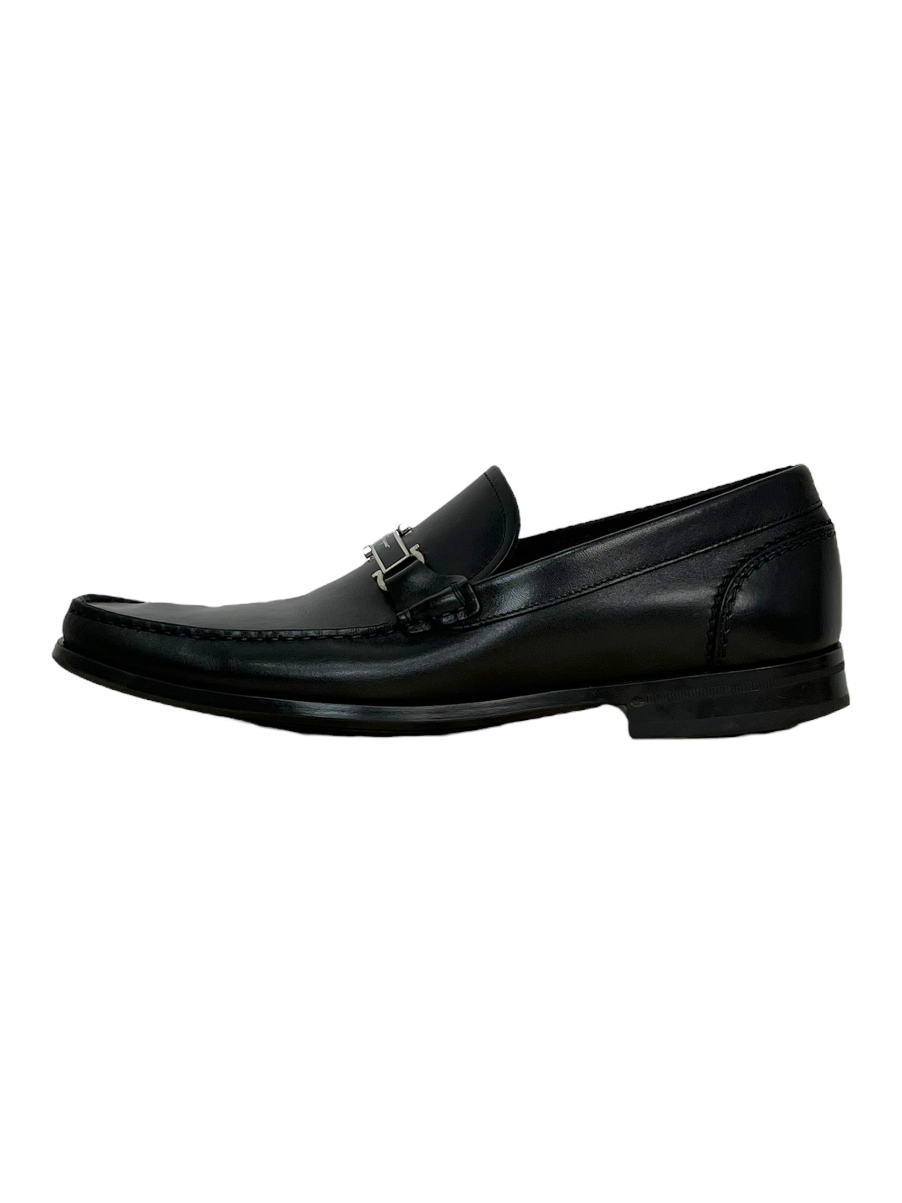 Salvatore Ferragamo Black Leather Loafers - Genuine Design Luxury Consignment for Men. New & Pre-Owned Clothing, Shoes, & Accessories. Calgary, Canada