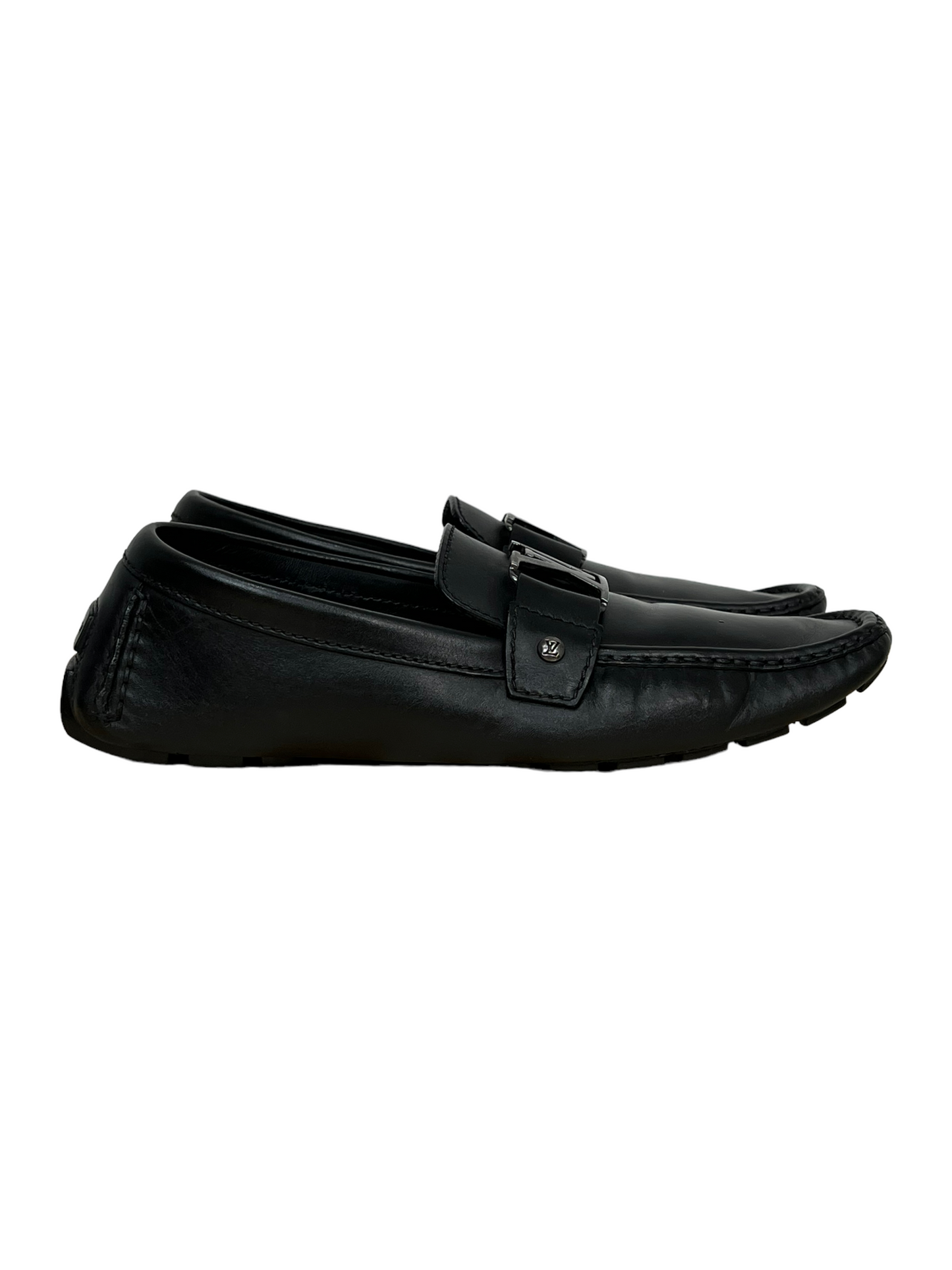 Louis Vuitton Black Leather Monte Carlo Loafers - Genuine Design Luxury Consignment for Men. New & Pre-Owned Clothing, Shoes, & Accessories. Calgary, Canada