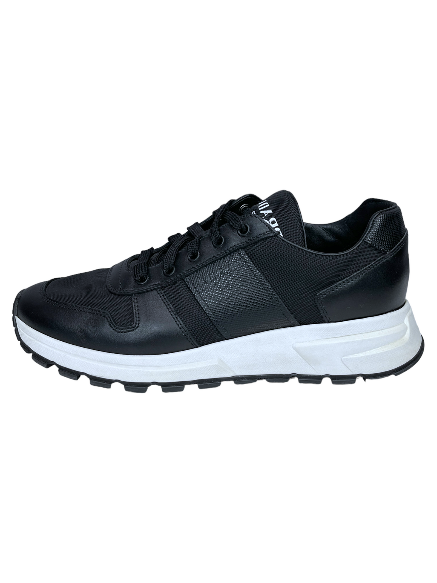 Prada Black Leather Accented Sneakers