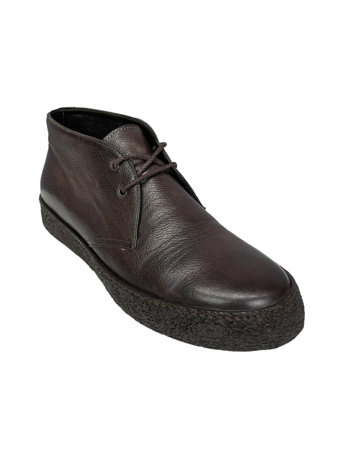 Harry Rosen Dark Brown Leather Mid Top Casual Sneaker 7.5- Genuine Design Luxury Consignment Calgary, Alberta, Canada New and Pre-Owned Clothing, Shoes, Accessories.