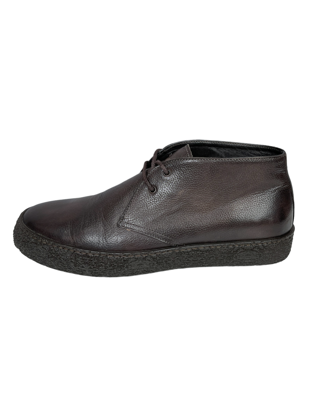 Harry Rosen Dark Brown Leather Mid Top Casual Sneaker 7.5- Genuine Design Luxury Consignment Calgary, Alberta, Canada New and Pre-Owned Clothing, Shoes, Accessories.
