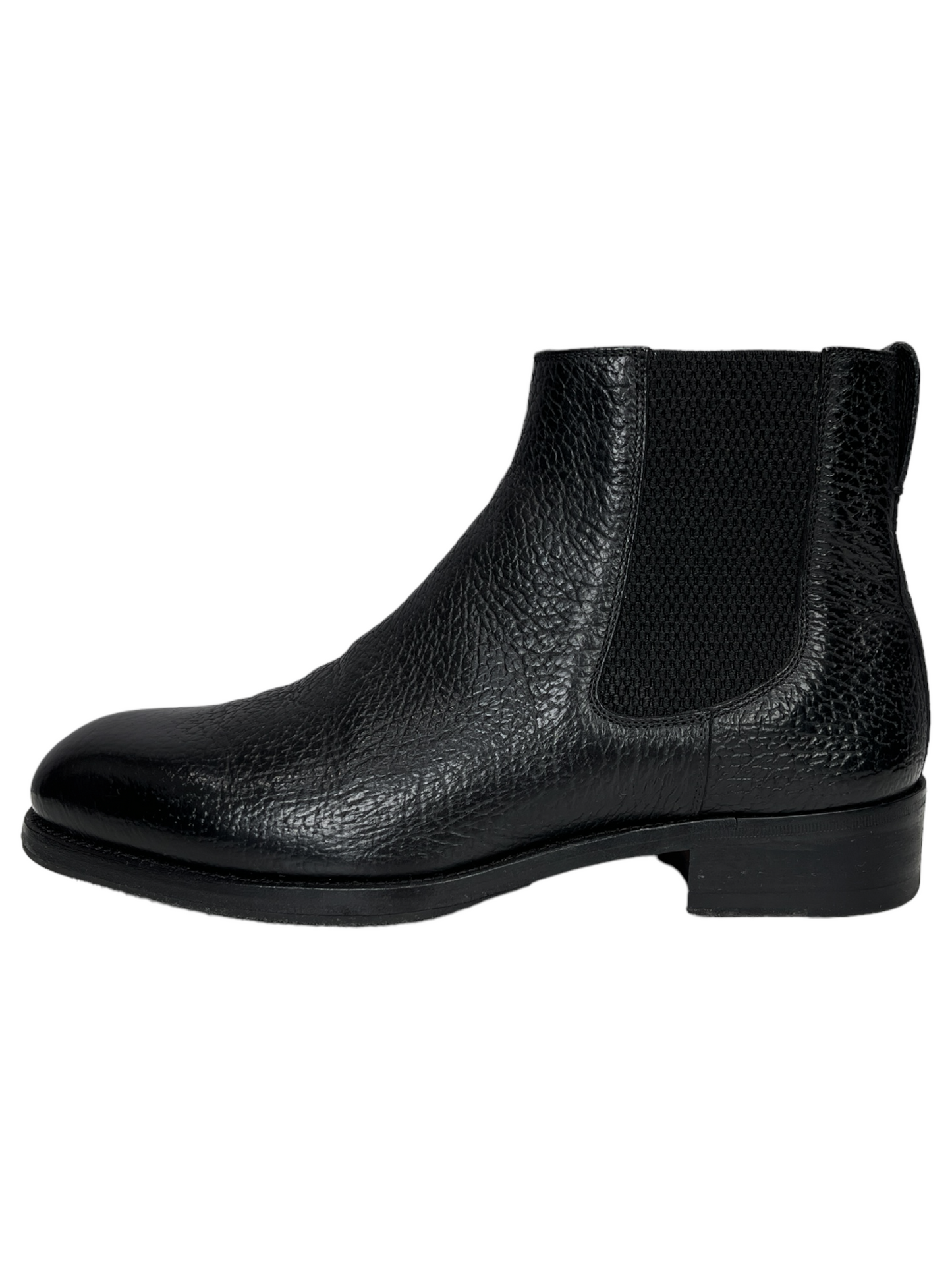Tom Ford Pebbled Leather Ankle Boot Black 8 US - Genuine Design Luxury Consignment for Men. New & Pre-Owned Clothing, Shoes, & Accessories. Calgary, Canada