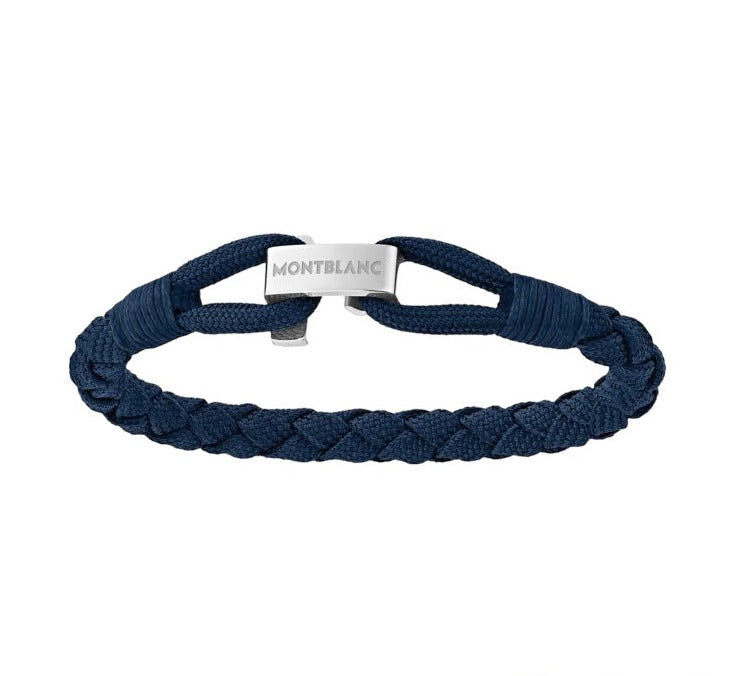 Montblanc Blue Wrap Me Bracelet In Nylon And Steel 8" -Genuine Design luxury consignment Calgary, Alberta, Canada New and pre-owned clothing, shoes, accessories.