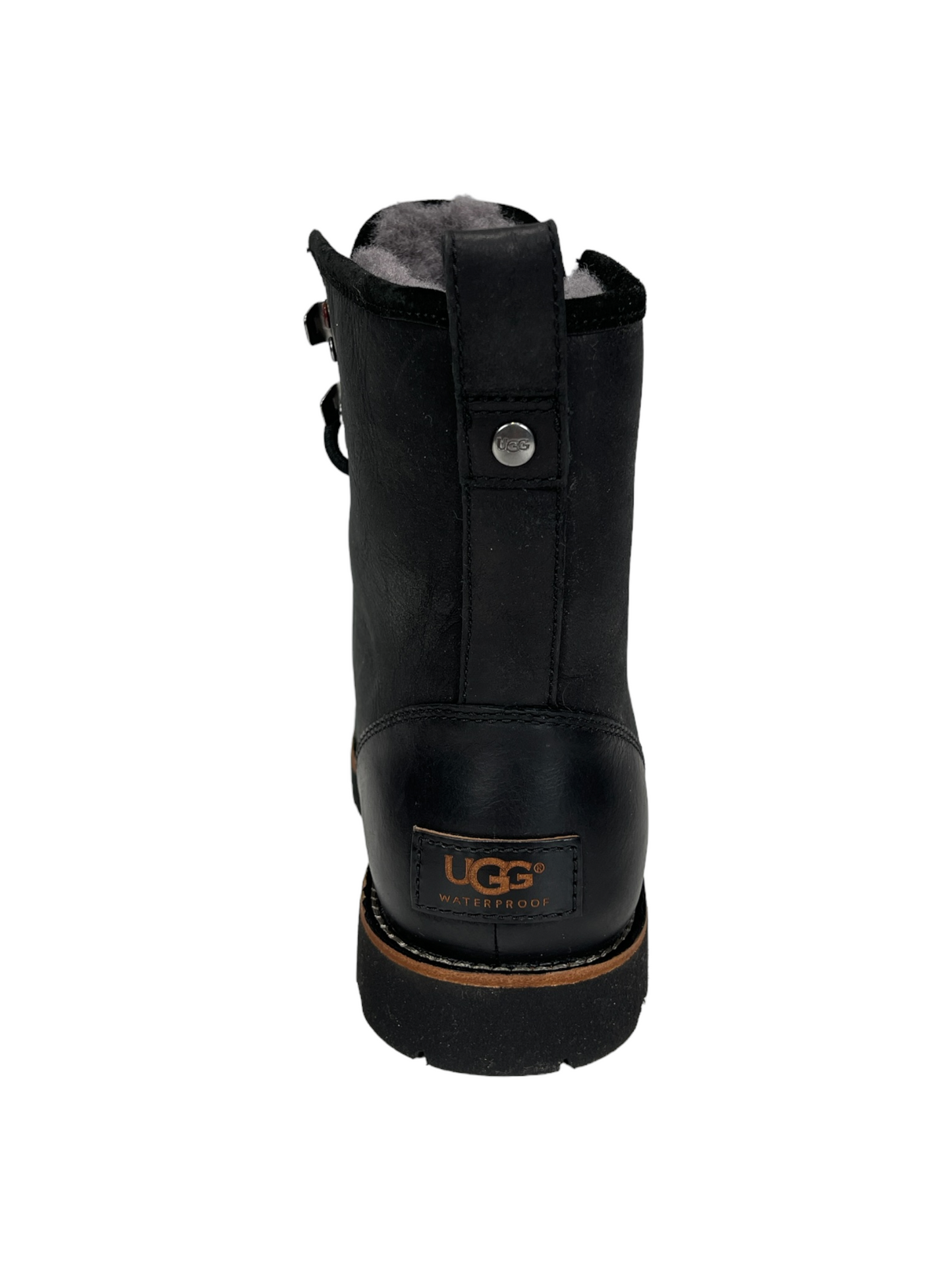UGG Black Leather Winter Boot 8 US- Genuine Design Luxury Consignment Calgary, Alberta, Canada New and Pre-Owned Clothing, Shoes, Accessories.\