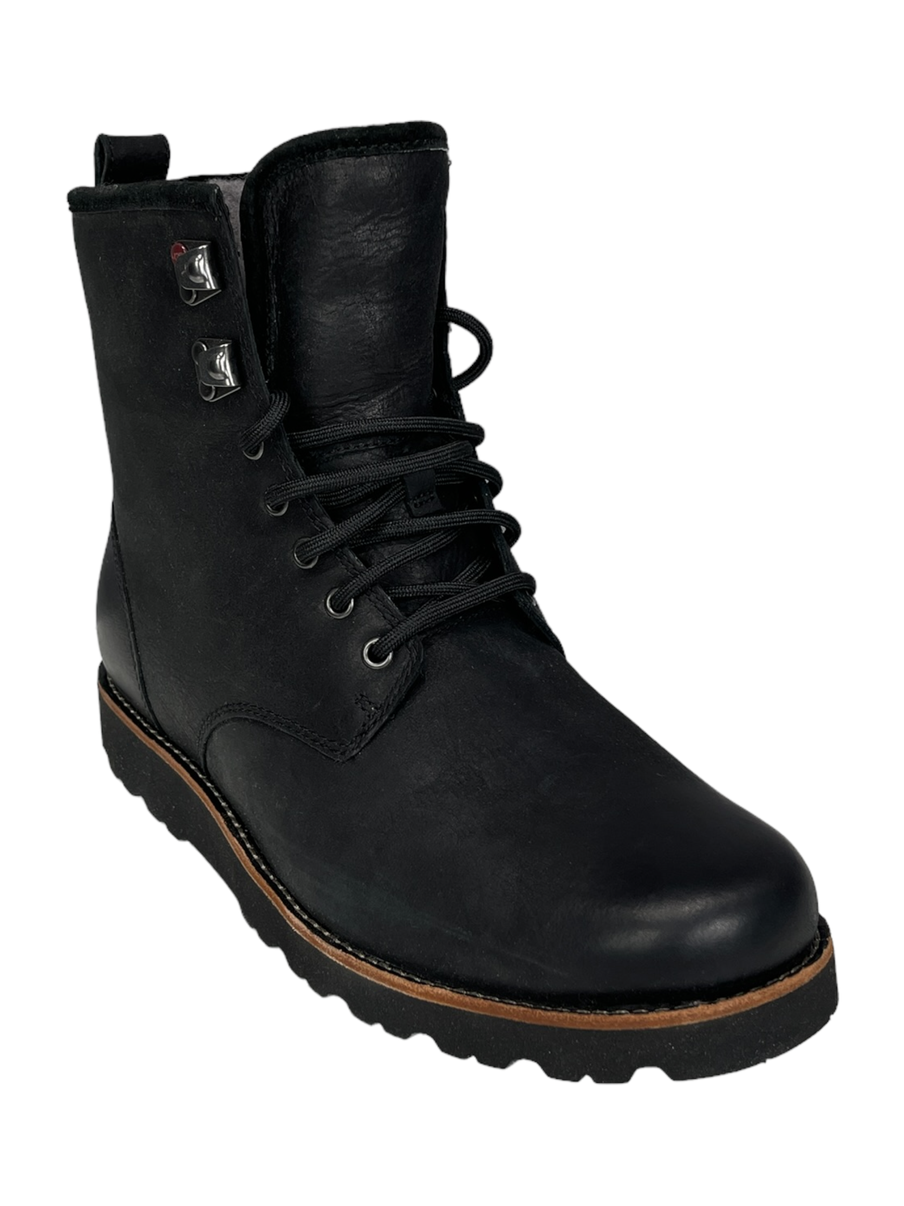 UGG Black Leather Winter Boot Genuine Design Luxury Consignment