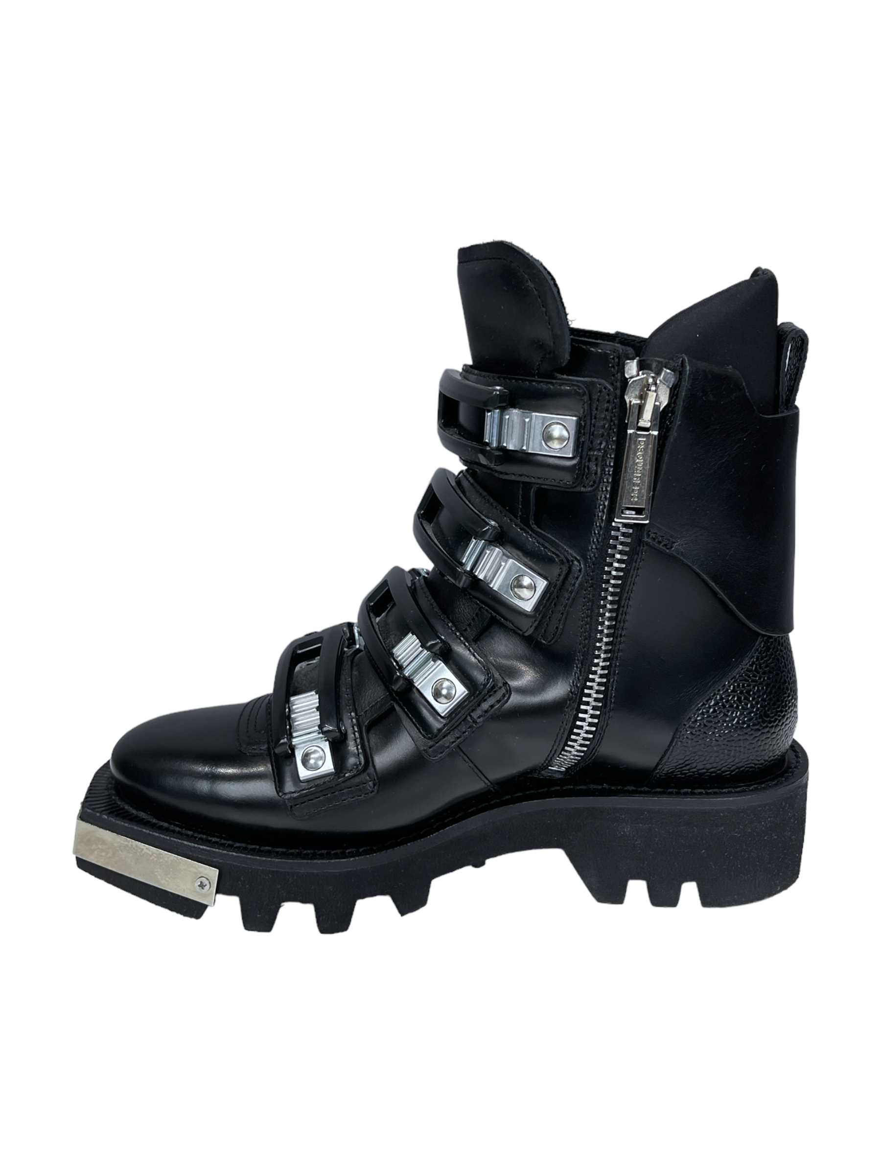 Dsquared2 Black Leather Robot Military Style Boots Genuine