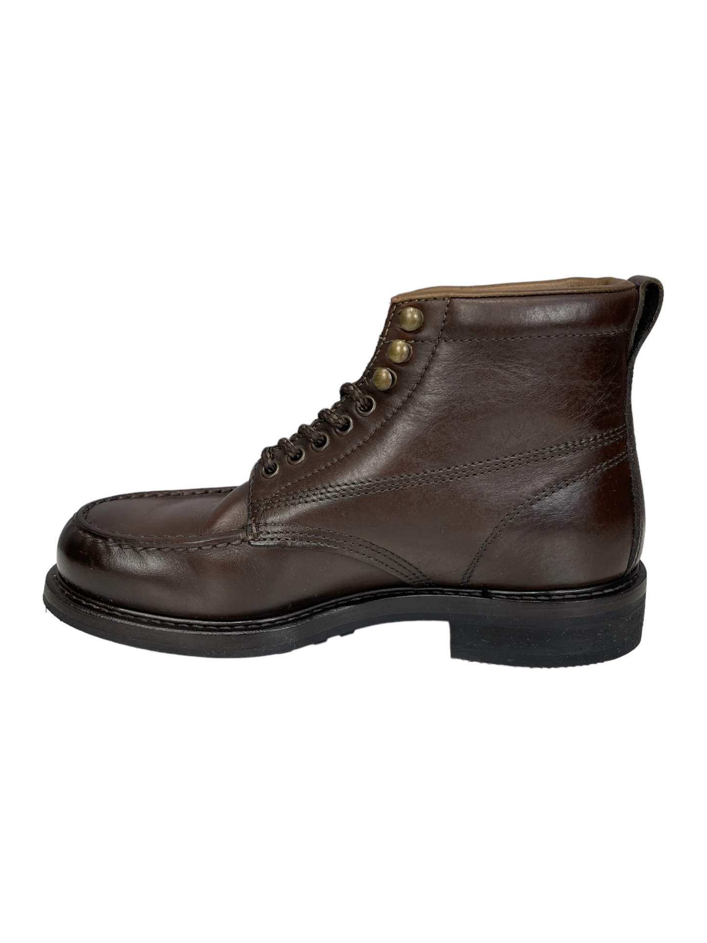 Tom Ford Brown Leather Work Boot 8 - Genuine Design Luxury Consignment Calgary, Alberta, Canada New and Pre-Owned Clothing, Shoes, Accessories.