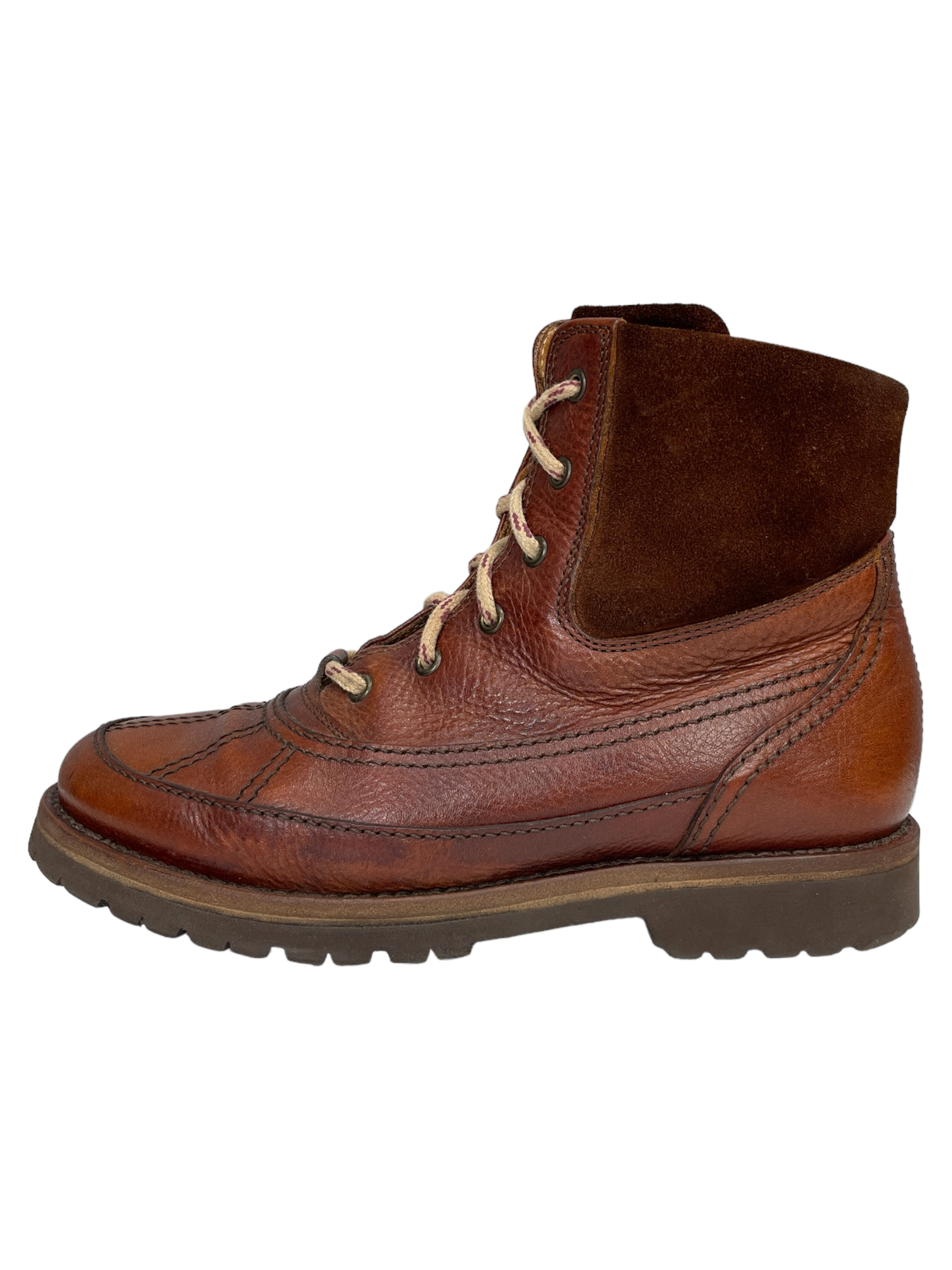 Brown suede top hiking boots