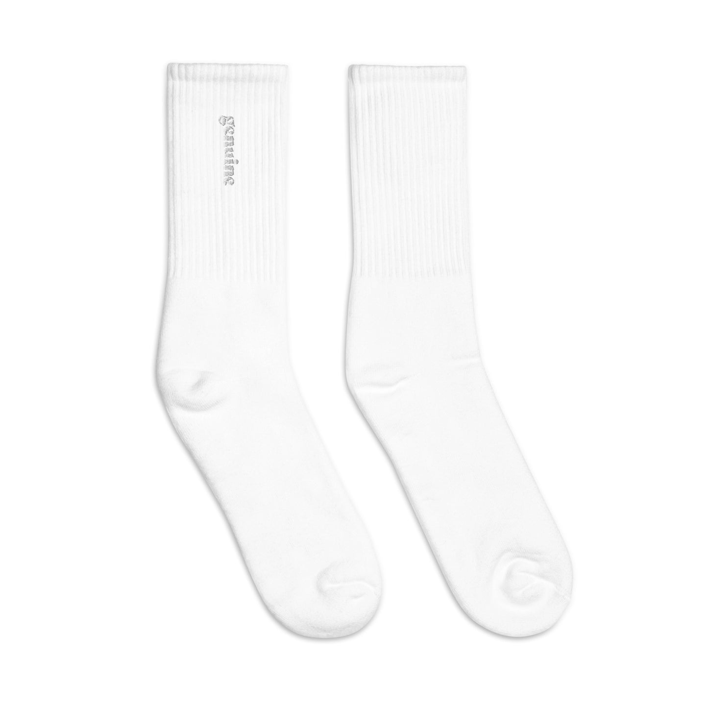 Genuine White Embroidered Logo Socks Unisex