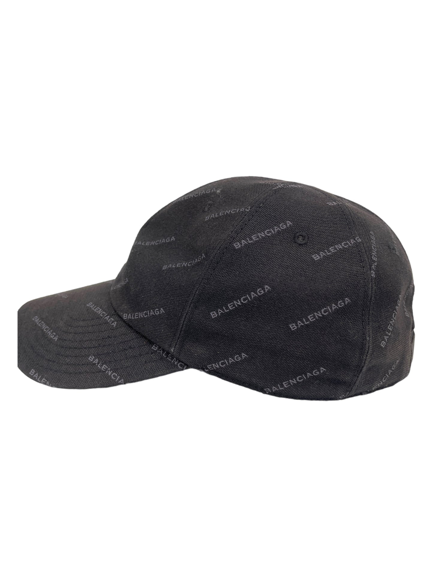 Balenciaga Black Repeating Logo Baseball Cap — Genuine Design luxury consignment Calgary, Alberta, Canada New and pre-owned clothing, shoes, accessories.
