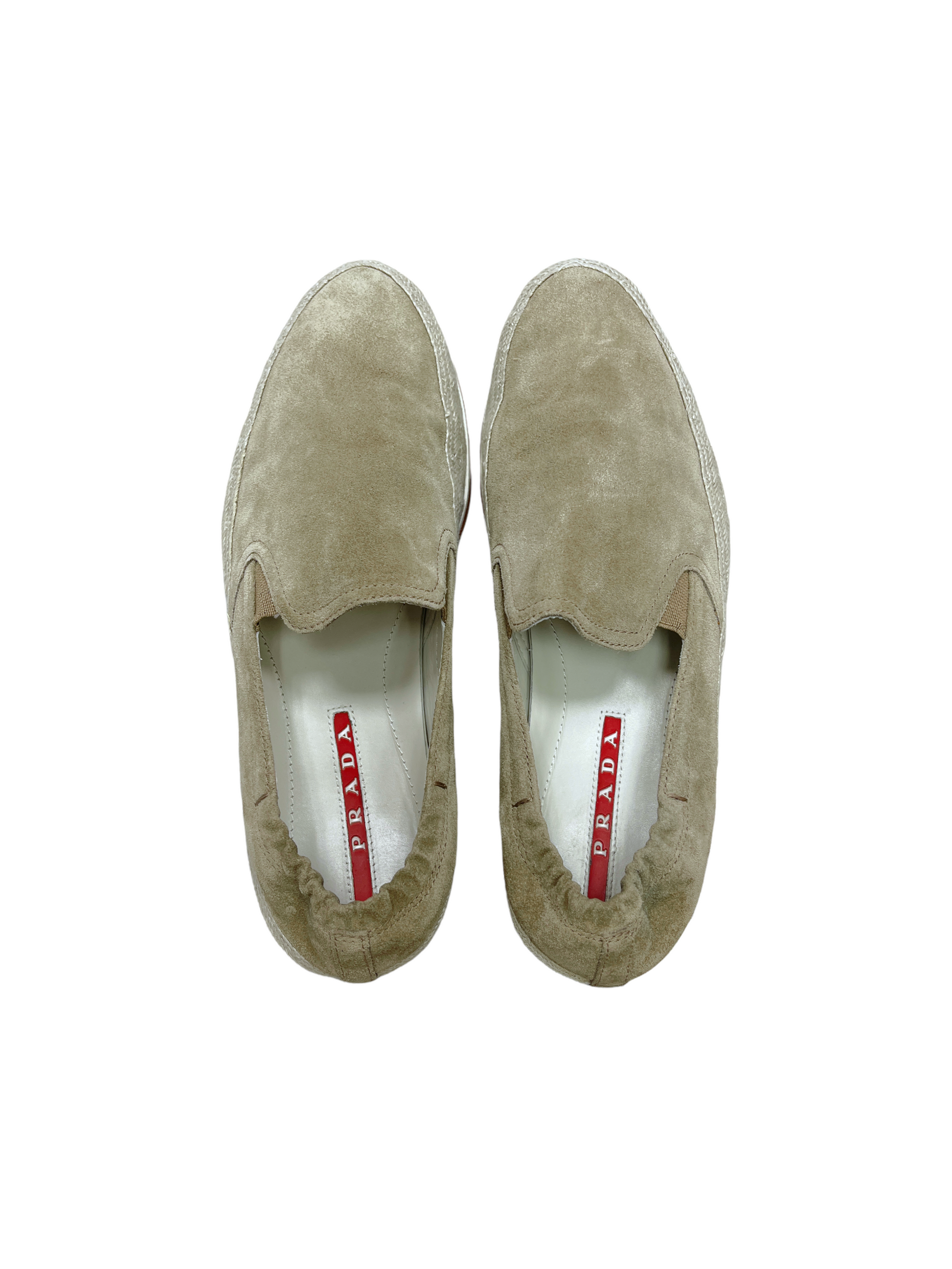 Prada Tan Suede Espadrilles 7 US — Genuine Design Luxury Consignment for Men. New & Pre-Owned Clothing, Shoes, & Accessories. Calgary, Canada