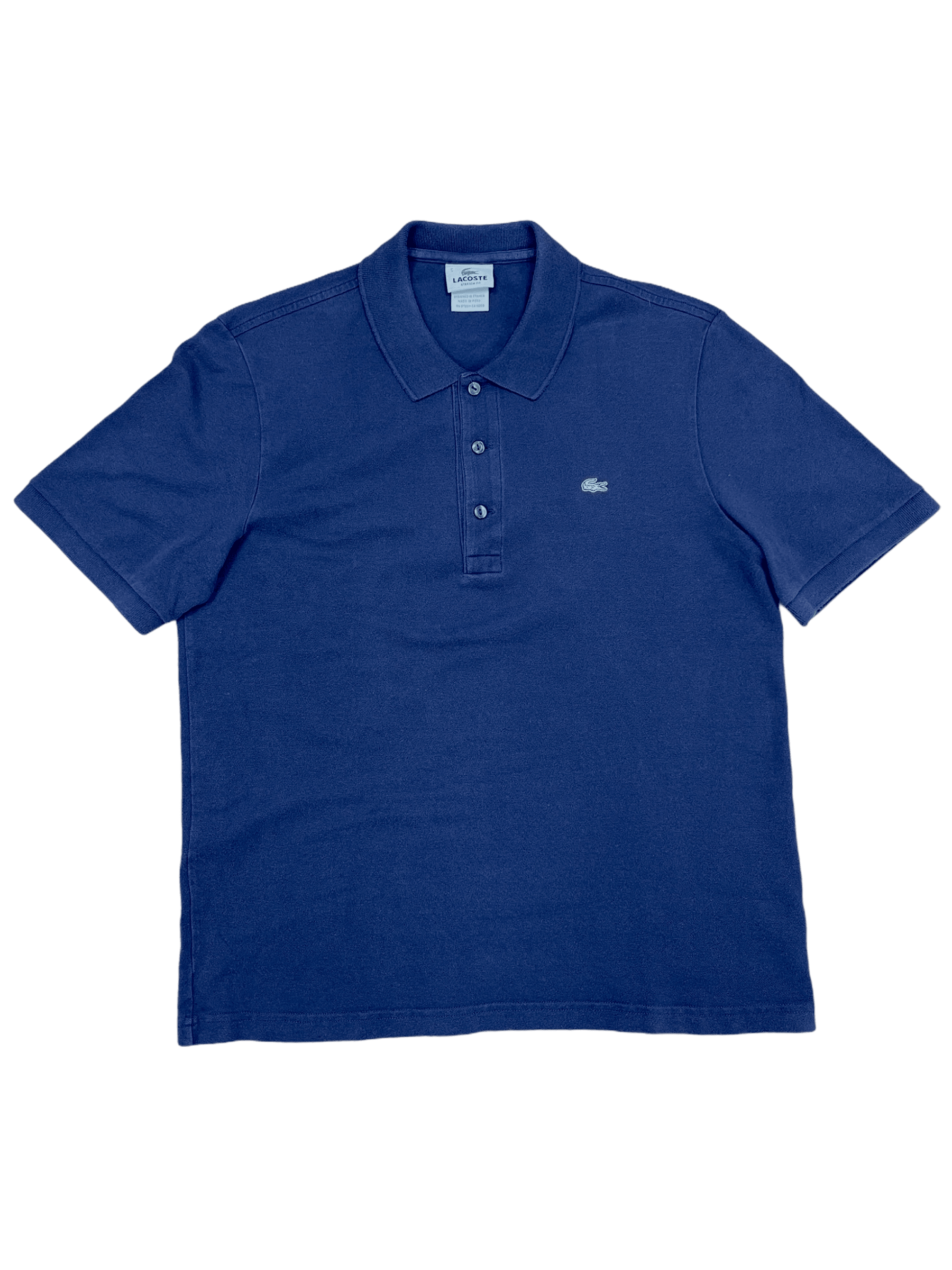 Lacoste Navy Blue Pique Polo Shirt Medium-Genuine Design luxury consignment 