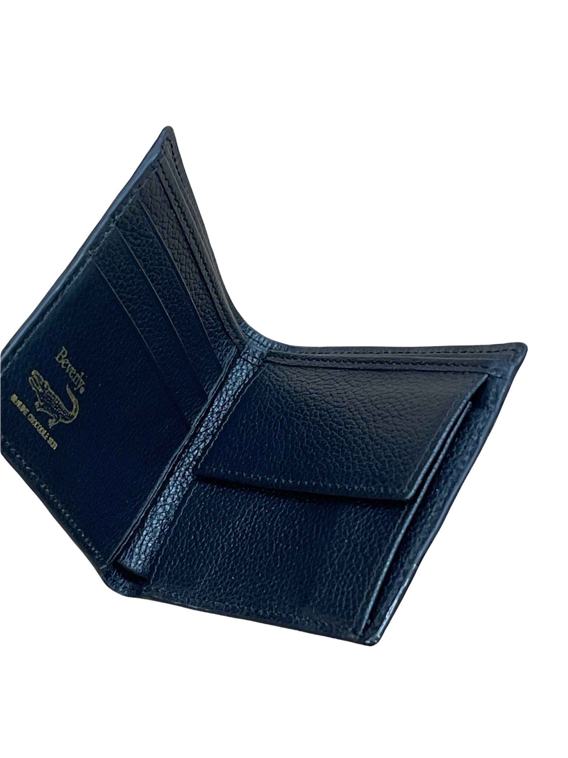Beverly Black Genuine Crocodile Skin Leather Bi-Fold Wallet - Genuine Design luxury consignment Calgary, Alberta, Canada New and pre-owned clothing, shoes, accessories.