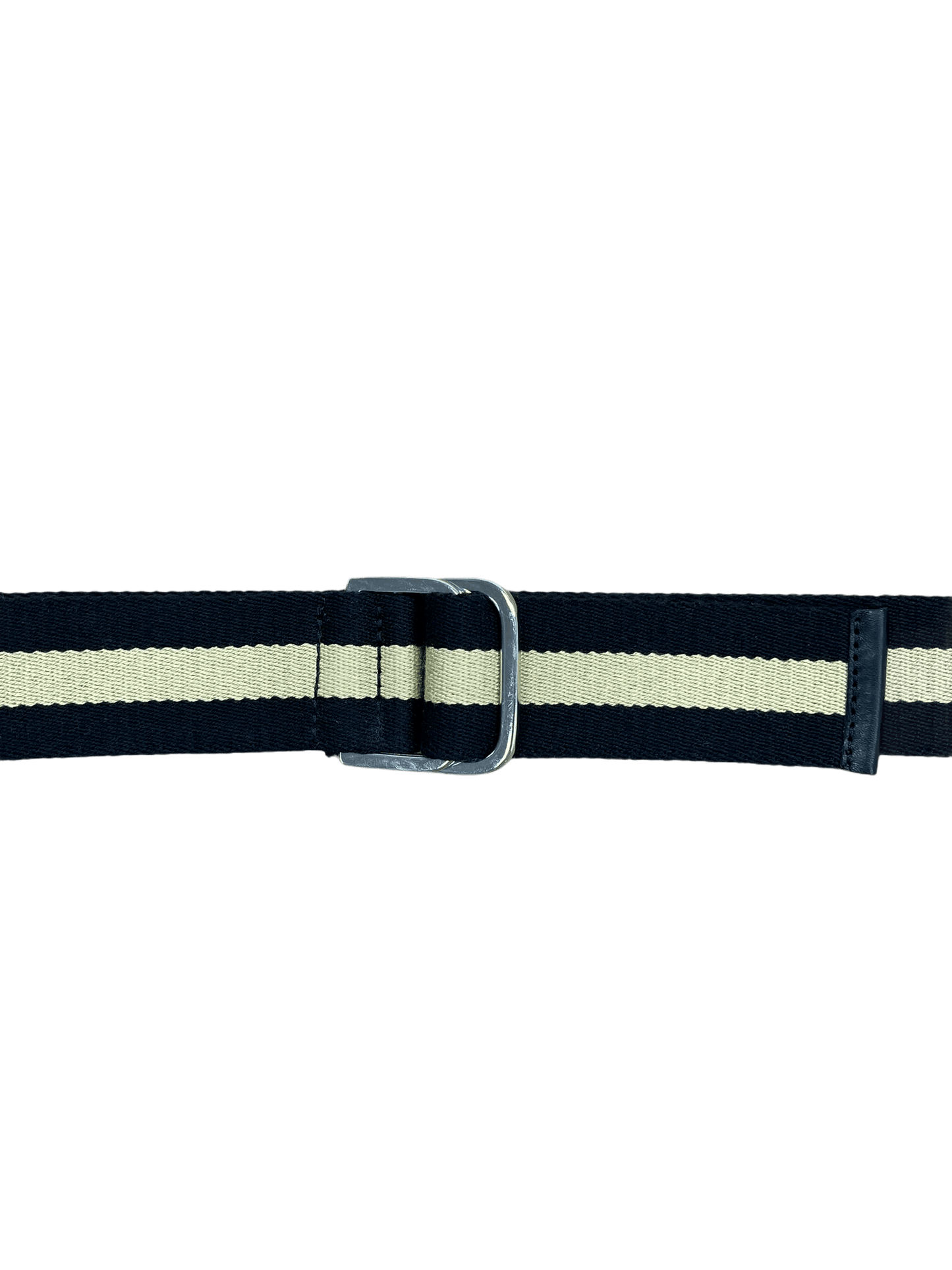 Club Monaco Black & Cream Striped Canvas Belt Small—Genuine Design luxury consignment 