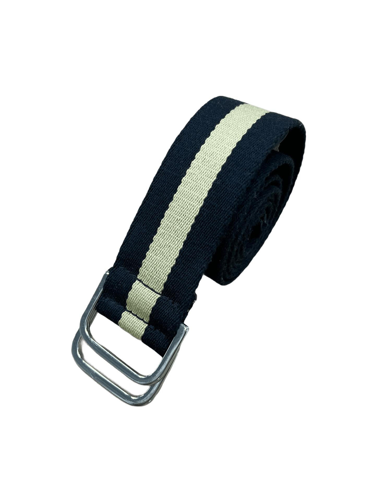 Club Monaco Black & Cream Striped Canvas Belt Small—Genuine Design luxury consignment 