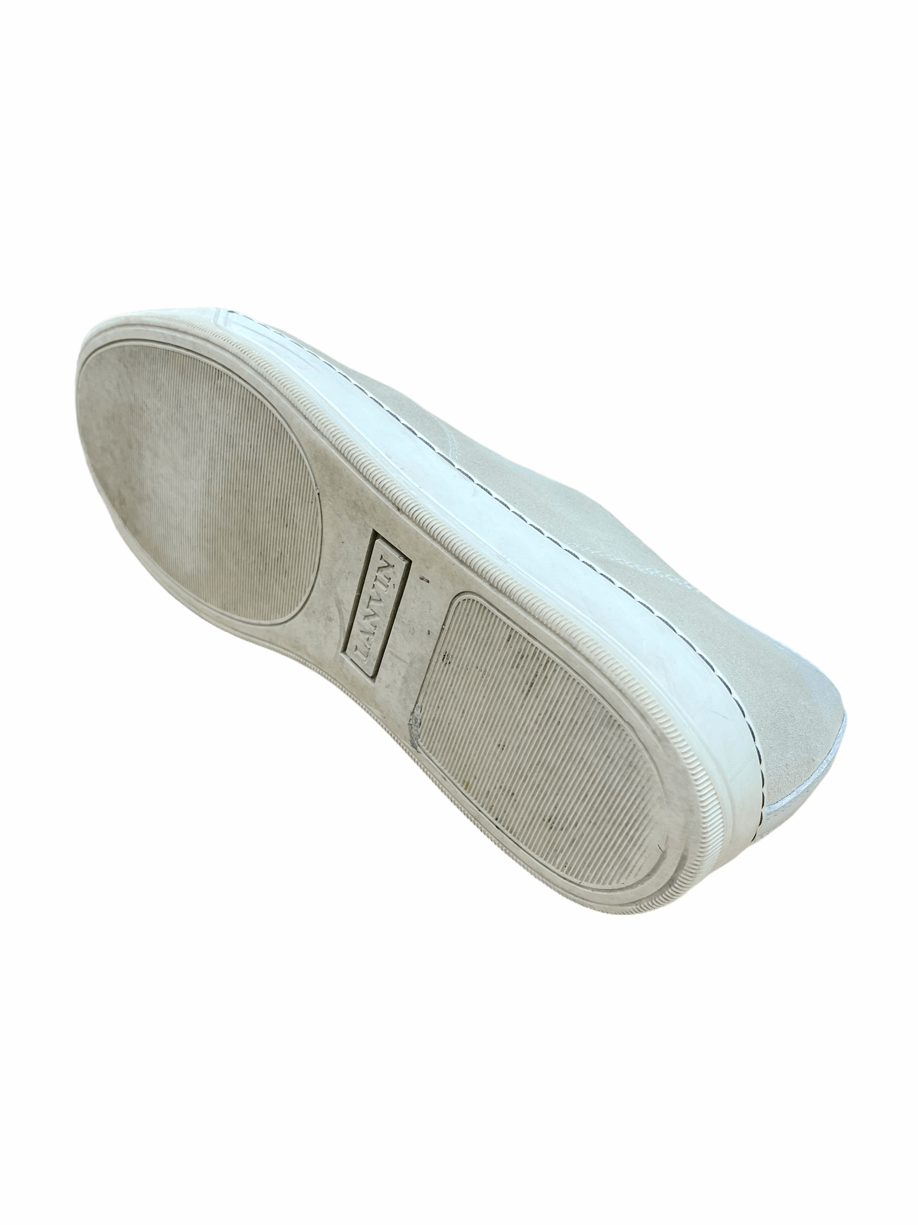 Lanvin Paris Off White Tan Suede Leather Sneakers 8US—Genuine Design luxury consignment 