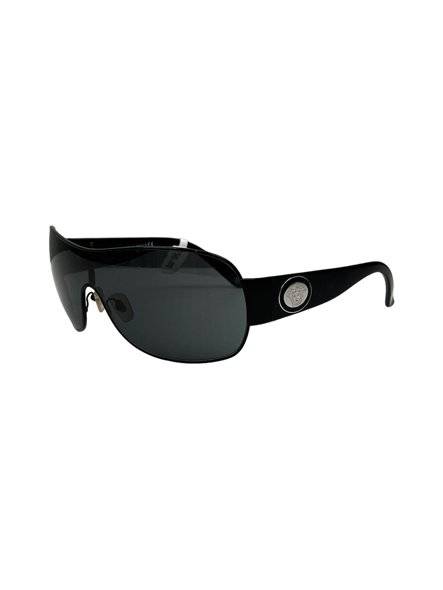 Versace Black Frame & Black Shield Lens Sunglasses