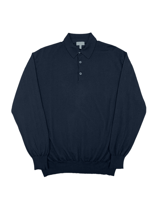 Brioni Black Cashmere Long Sleeve Polo Sweater—Genuine Design luxury consignment