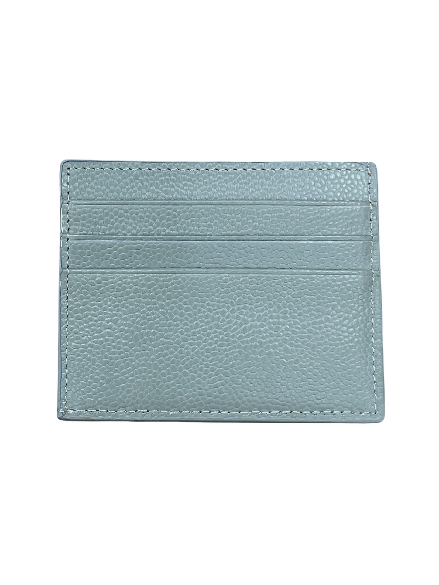 Thom Browne Grey Pebbled Leather Card Holder Wallet. Genuine Design luxury consignment