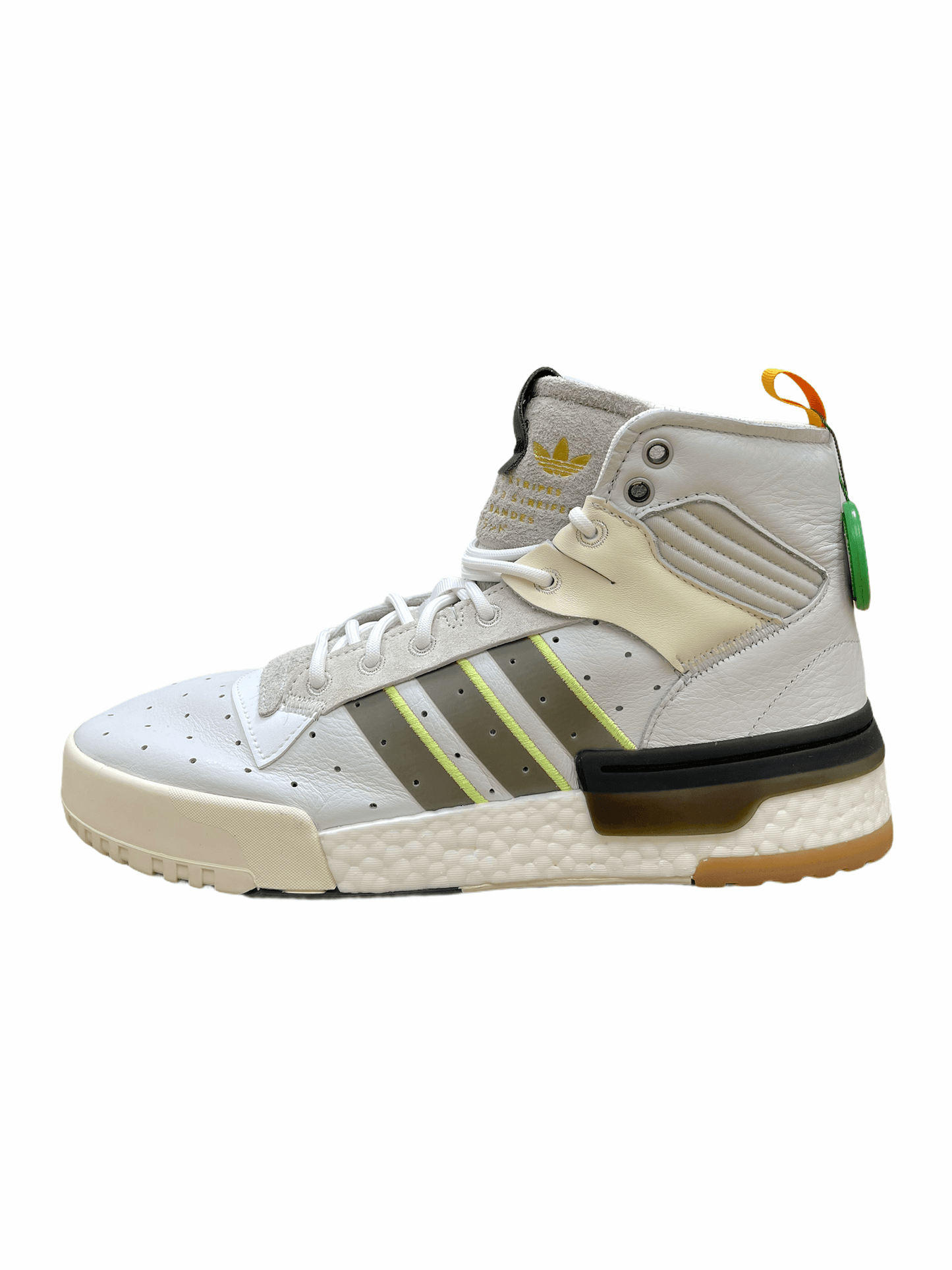 Adidas Rivalry High Top Boost Green Cream White Gold Leather