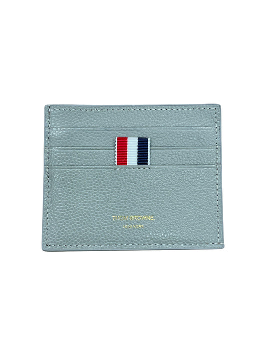 Thom Browne Grey Pebbled Leather Card Holder Wallet. Genuine Design luxury consignment