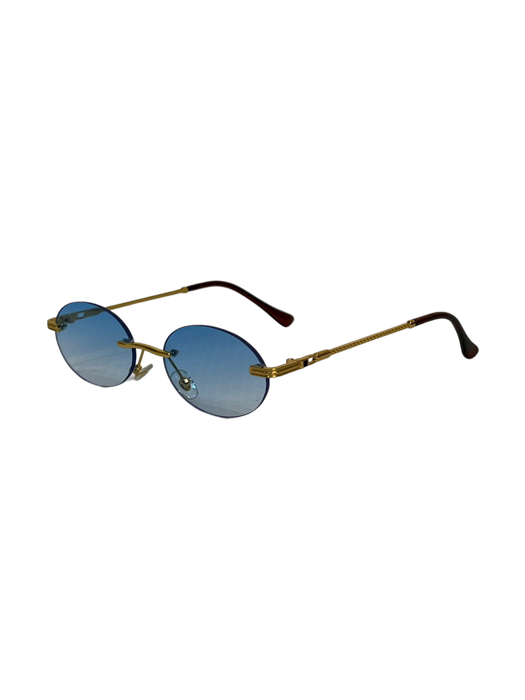 Oval Metal Frame Rimless Everyday Sunglasses - Genuine Design Luxury Consignment for Men. New & Pre-Owned Clothing, Shoes, & Accessories. Calgary, Canada