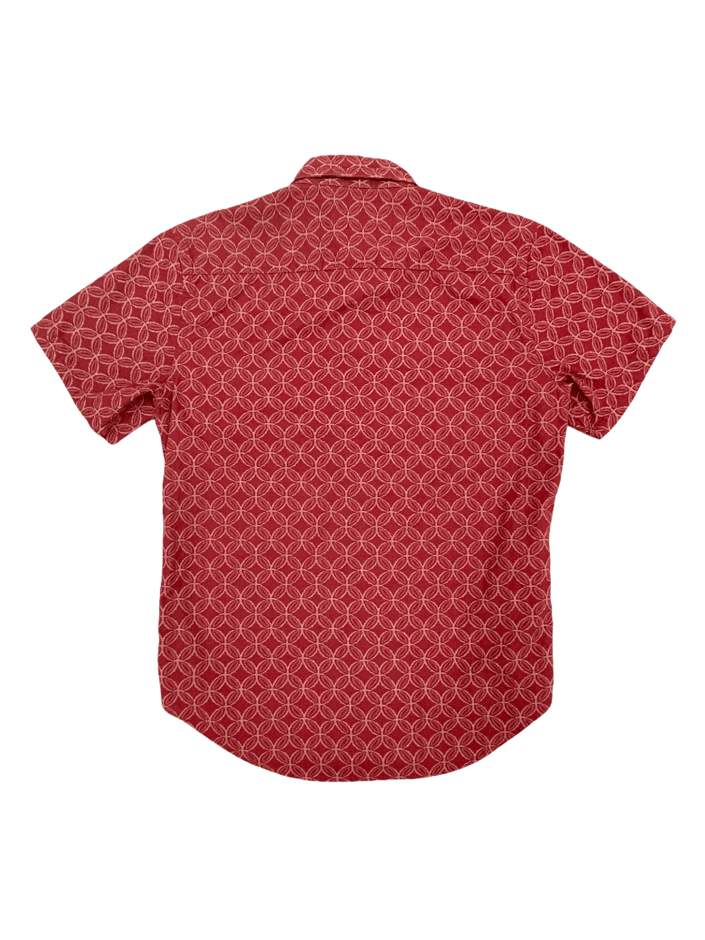 Naked & Famous Red Geometric Short Sleeve Shirt Medium-Genuine Design luxury 