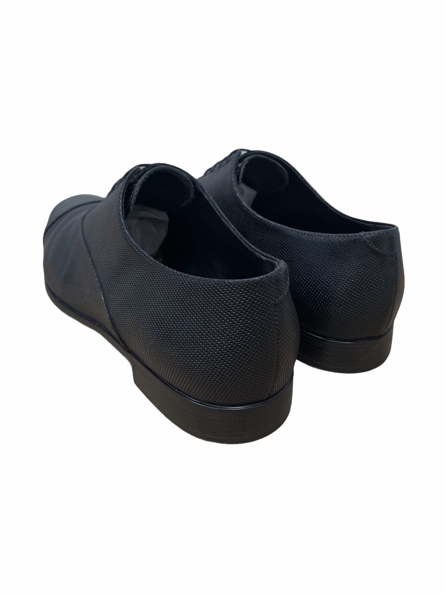 Giorgio Armani Black Cap Toe Oxford Leather Dress Shoes 10D—Genuine Design luxury 