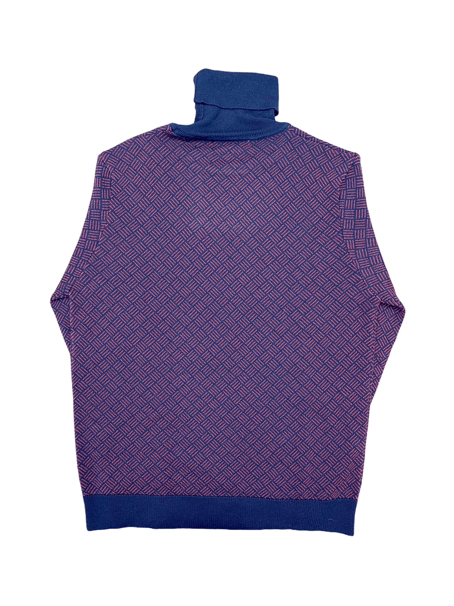 Progetto Uomo Red Blue Wool Turtleneck Large—Genuine Design luxury consignment