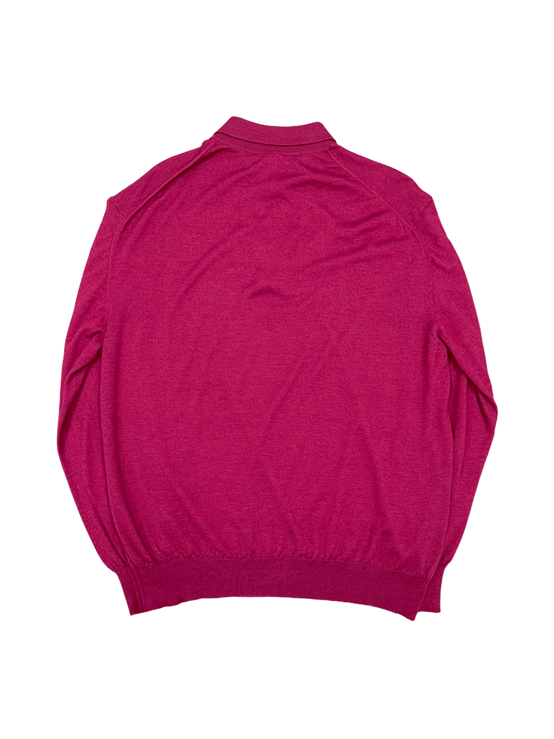 Brioni Merlot Crimson Red Cashmere Long Sleeve Polo Sweater—Genuine Design luxury consignment