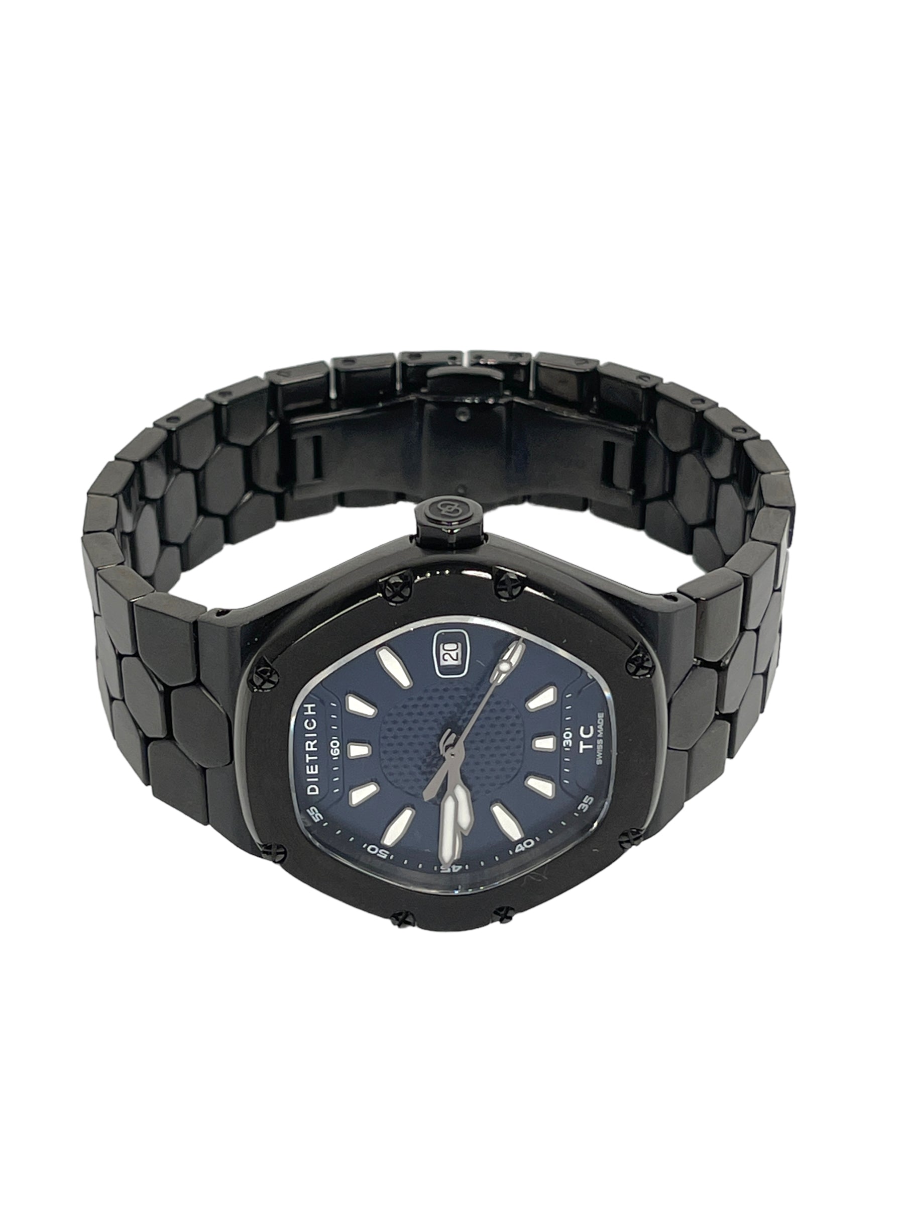 Dietrich TC-1 Time Companion Black Stainless Steel Wrist Watch 42mm — Genuine Design luxury consignment Calgary, Alberta, Canada New and pre-owned clothing, shoes, accessories.