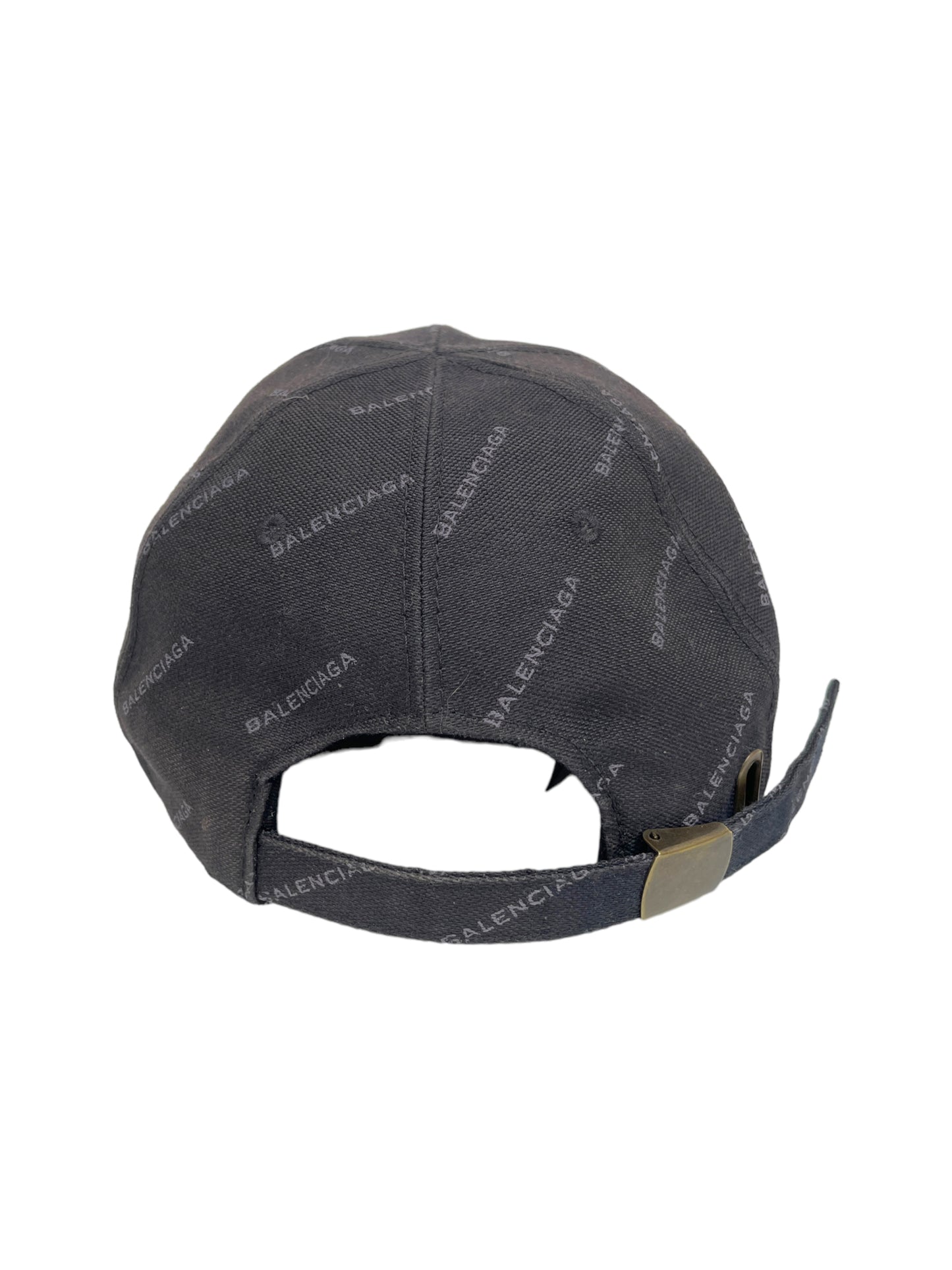 Balenciaga Black Repeating Logo Baseball Cap — Genuine Design luxury consignment Calgary, Alberta, Canada New and pre-owned clothing, shoes, accessories.