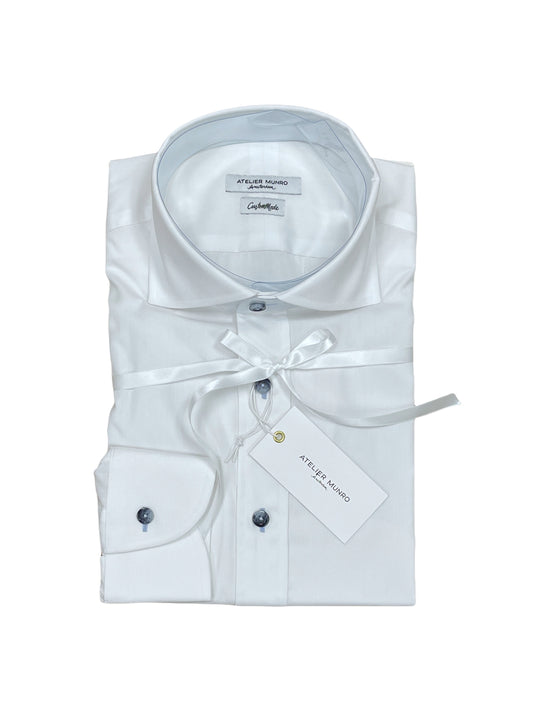 Atelier Munro White Dress Shirt 15 / 34 - Genuine Design luxury consignment Calgary, Alberta, Canada New and pre-owned clothing, shoes, accessories.