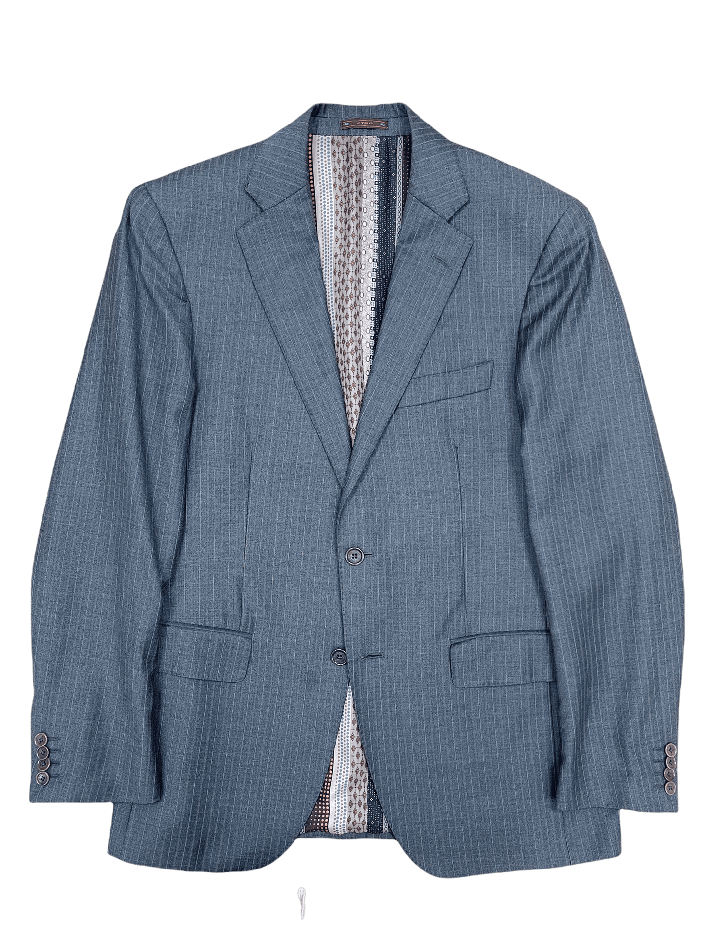 Etro Milano Charcoal Tonal Striped Suit 40R