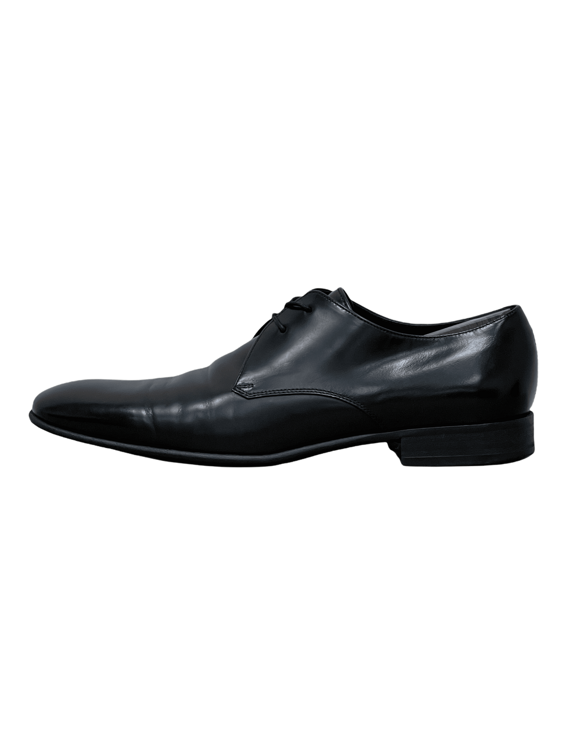 Salvatore Ferragamo Black Leather Plain Toe Dress Shoes 8 US